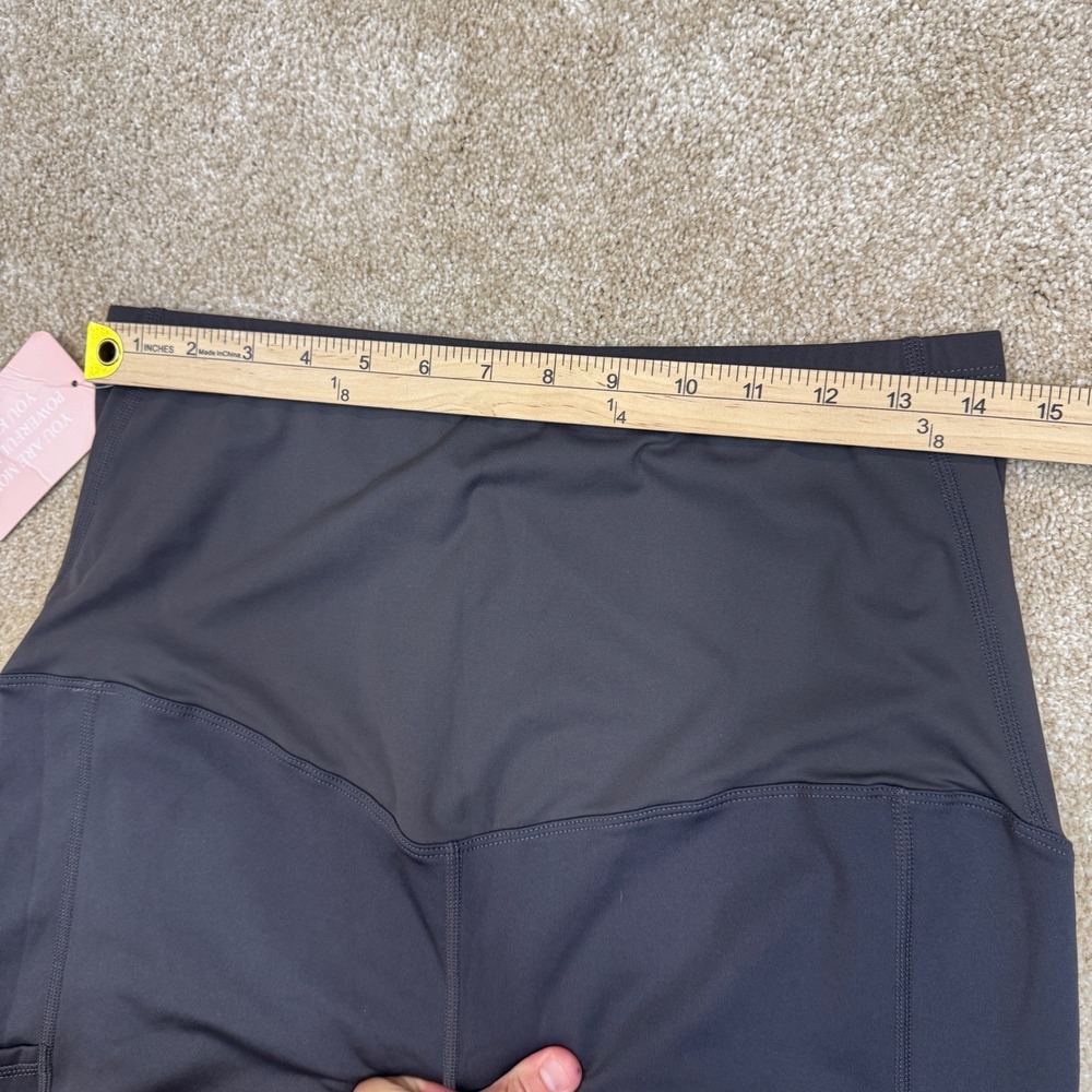 Poshdivah Maternity Leggings Over the Belly Side Pockets Black XXL NEW - Picture 9 of 9